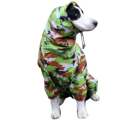 China Customized Large Camouflage Sustainable Waterproof Dog Raincoat for sale