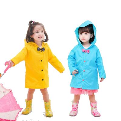 China 100% new 2020 new raincoat cute princess bow knot girl raincoat wholesale four seasons yellow raincoat for sale