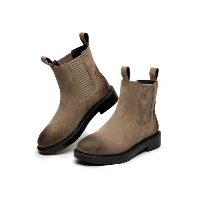 China Women's Anti-Slippery Custom Made Suede Chelsea Leather Boots for sale