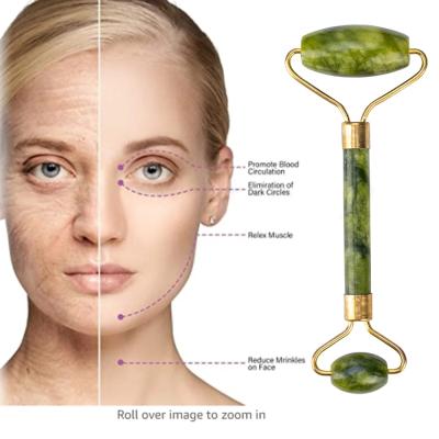 China High Quality Skin Rejuvenation Wholesale Therapy Anti Aging Guasha Face Slimming Pure Natural Green Jade Facial Roller Kit from Donglin for sale