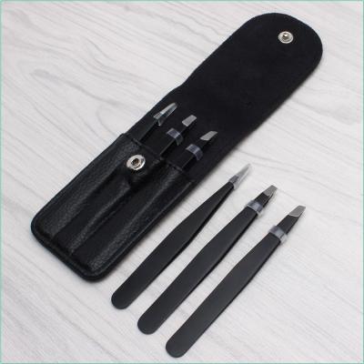 China Eyebrow Stainless Steel Eyebrow Tweezers Set Eyebrow Tweezers Eyelash Tweezers With Case for sale