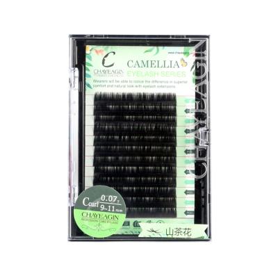 China Long 0.07mm Thick Double Layers Natural Synthetic Camellia Eyelash B/C Curl Blooming Eyelash Extension for sale