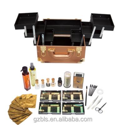 China Protective professional cosmetic eyelash grafting aluminum tool box set with eyelash products for sale