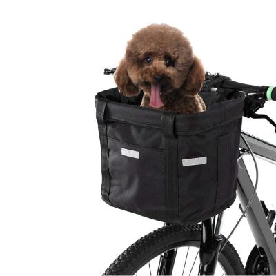 China Viable Hot Sale Amazon Pet Carrier Dog Safety Dog Bicycle Basket Designer Explosive Pet Bicycle Basket With Reflective Markings for sale