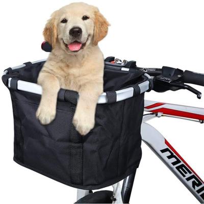 China Viable Hot Sale Amazon Pet Carrier Dog Safety Dog Bicycle Basket Designer Explosive Pet Bicycle Basket With Reflective Markings for sale