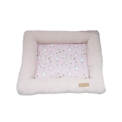 China Amazon Selling Duck Corduroy Pet Pillow Bed Heating Beautiful Print Waterproof Custom Made Hot Manufacture for sale