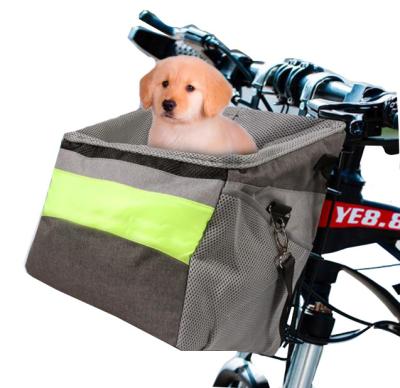 China Viable Booster Safety Dog Bike Basket Pet Carrier Bag Bicycle Dog Travel Car Booster Seat For Small Dogs Cat With Safety Rope Reflective Markings for sale