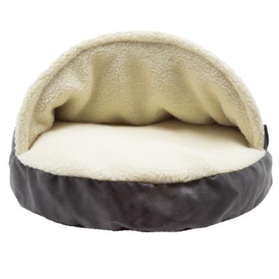 China Comfortable Heating Pet Beds for Dogs and Cats Small Medium Large Hooded Deep Dig Cave Snuggery Tent Dish Cushion Donut Dog Bed for sale