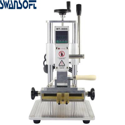 China Bronzer SWANSOFT Mobile Type Meticulous Preess Manual Hot Gold Foil Hot Stamping Machine With Cheap Price for sale