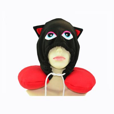 China New Elastic Colorful Design U Shape Custom Hoodie Pillow Travel Neck Pillow for sale