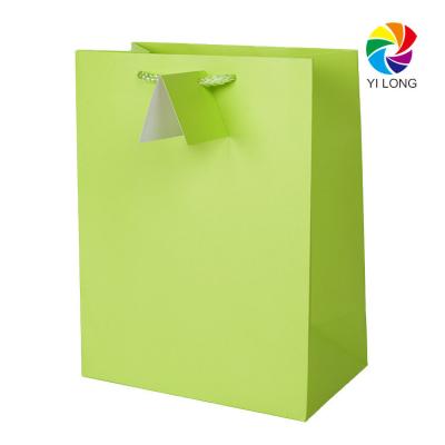 China Recycled Materials Customized Logo Printed Cheap Recycle Gift Clothing Packaging Paper Bag With Handles for sale