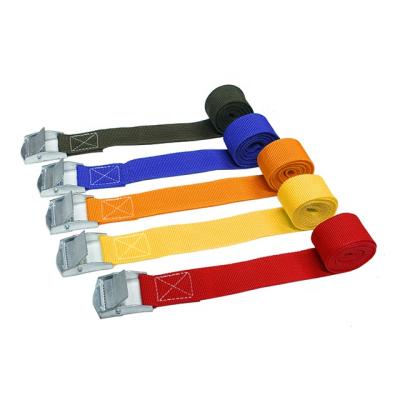 China Manual Racing Custom Polyester Adjustable Rachet Tie Down Cargo Strap With Zinc Buckle for sale