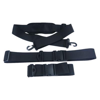 China Weaver Custom Processing Sewn Fabric Webbing Panel Whip Strap Surfboard Strap with Black Plastic D - Ring Buckle for sale