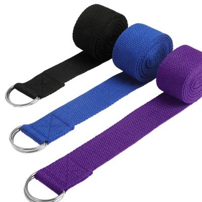 China Daily Stretching Amazon Best Selling Logo Yoga Stretch Strap With Custom Adjustable D-Clip Buckle Te koop