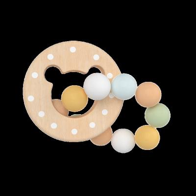 China Hot Sale Wooden Baby Toys Rattle Teether Baby Necklace Pendant Gift Natural DIY Musical Wooden Toys Eco-Friendly Warm Wooden for sale