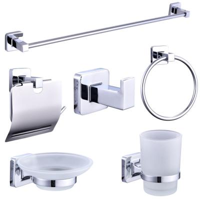 China Modern Hot Selling Chrome Plating Bath Toilet Wall Mount Accessories Hardware Zinc Alloy Finish Hotel Set Cheap for sale