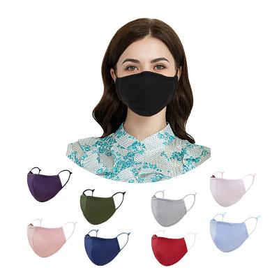 China Wholesale Custom Made High Quality Competitive Price Breathable Reusable Facemask 4 Ply Solid Color Black Cotton Face Mask For Adult for sale