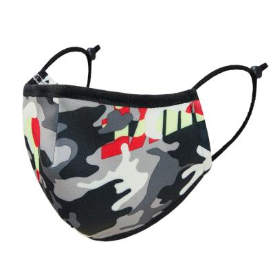 China Custom Print Breathable Camouflage Foldable Cotton Mouth Maskes With Activated Carbon Filter Adjustable Washable Reusable Face Maskes for sale