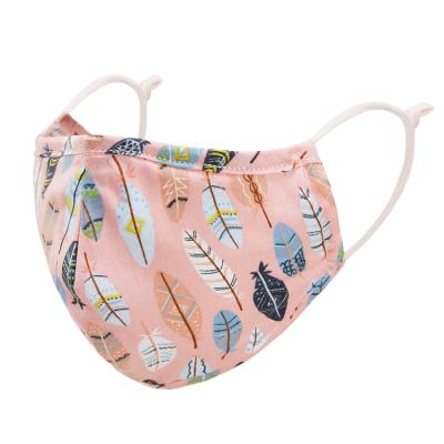 China Mascarilla Cotton Floral Pink Maskes Breathable Customized Washable Mask Printing Anti-haze Folding Stereo Mounted Maskes For Women for sale