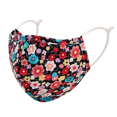 China Breathable Stylish Fabric FaceMask With Reusable Washable Adjustable Ear Loops Spring Floral Maskes for sale