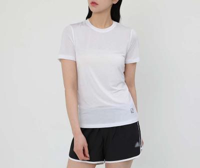 China QUICK DRY Sports Logo O Neck Short Sleeve T-shirt Custom Printing Casual Quantity Polyester Masks T Shirt For Women for sale