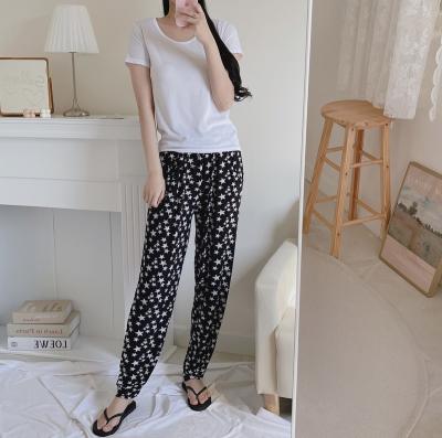 China Good Elasticity Anti-wrinkle Summer Wide Leg Pants For Women Big Size Beam Soft Elastic Women's Wide Leg Pants for sale