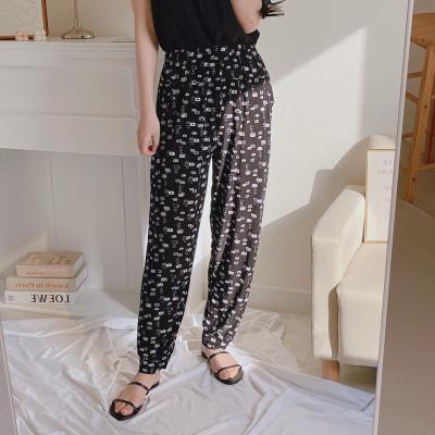 China Anti-wrinkle Said To Board Beach Pants Summer Wide Leg Pants For Women Big Size Women Big Leg Pants Breathable Pants for sale