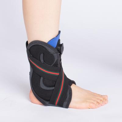 China Adjustable Semi Rigid Compression Ankle Wear Straps Brace Foot Guard BOA System Ankle Stabilizer Support Lace Up Ankle Brace for sale