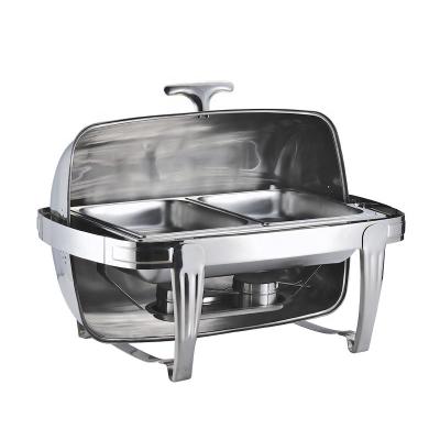 China Hot-selling Household Stainless Steel Hotel Stove For Buffet Food Warmers Rectangular Hotel Supplies Restaurant Supplies for sale