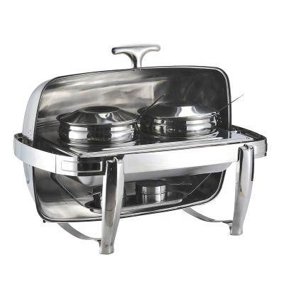 China Non-Electric Rectangular Household Chafing Dish Stainless Steel Food Warmers Restaurant Food Warmer For Hotel for sale