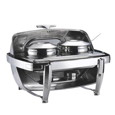 China Household Popular Stainless Steel Teasing Dishes for Hotel Hotel Supplies Non-Electric Food Warmer with Two Soup Pots for sale