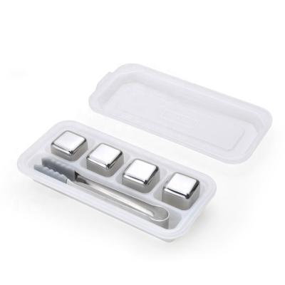 China Disposable Food-Rated Stainless Steel Recyclable Wine Stones Metal Reusable Ice Cubes For Bar And Family for sale