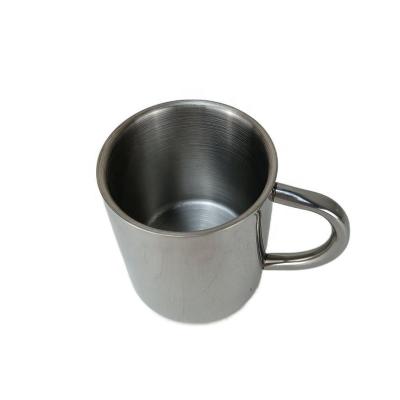 China Disposable Eco-friendly Stainless Steel Straight Mugs For Beer With Handle Wine Mug With Double Wall For Bar And Home for sale