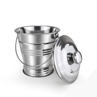 China Factory-opened stainless steel bucket storage for grain with 4pcs metal pail for food in daily used for sale