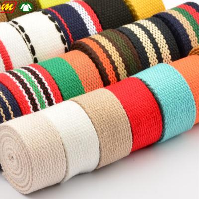 China Custom Sustainable Wholesale 2 Inch Woven Belt Sling Bag Strap Heavy Duty Cotton Webbing For Bag Handle for sale