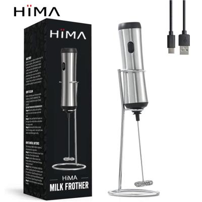 China Viable IT A Type C Electric USB Stainless Steel Rechargeable Milk Frother Handheld Coffee Mixer Frother Milk Frother for sale