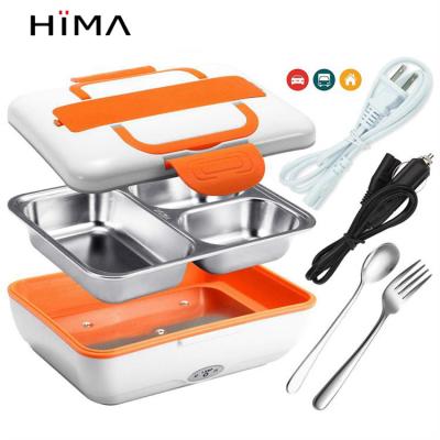 China Hot Electric Food Stored Heater Bento Electric Heater Lunch Box 220v 24v 110v 12v 3 Compartments Stainless Steel Lunch Box for sale