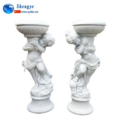 China European factory direct sales can be customized garden products small angel flower pot marble decoration for sale