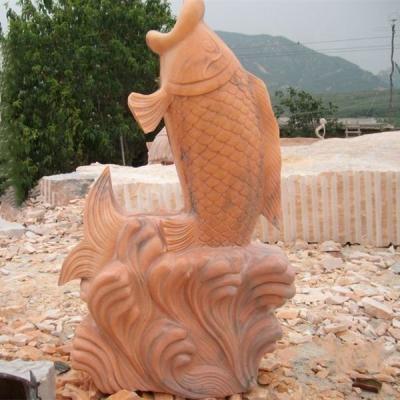 China Western Marble Fish Water Fountain Stone Sculpture for sale