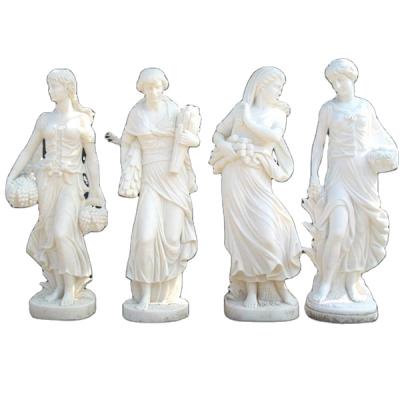 China Traditional High Quality White Marble God of Four Seasons Carving in Stock for sale