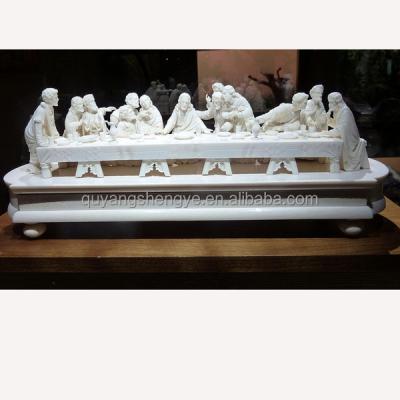 China Last Supper Marble Statues Western Religious Sculpture for sale