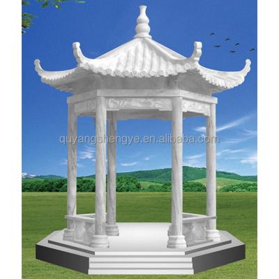 China Exquisite details white stone gazebo gazebo for sale