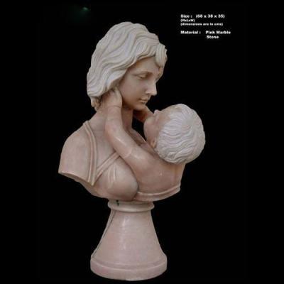 China Western Natural Stone Mother And Baby Bust Statues for sale