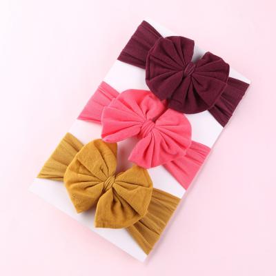 China Baby Big Bow Various Colors Soft Cute Baby Headband Turban Nylon Fabric Type-0354 for sale