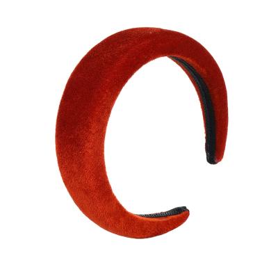 China Wide 2021 Women Fashion Hair Hoops Velvet Thick Sponge Hair Accessories For Daily for sale