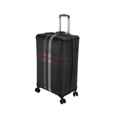 China PU 28 Inch Soft Trolley Suitcase Luggage Spinner PU Travel Luggage for sale