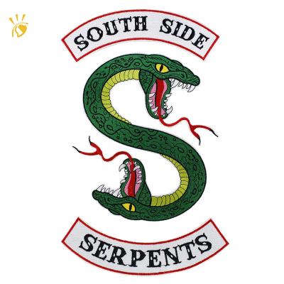 China Viable Snakes Patches Embroidery Cloth Patches Letter Badges Applique Iron On Badges Customized OEM Emblem for sale