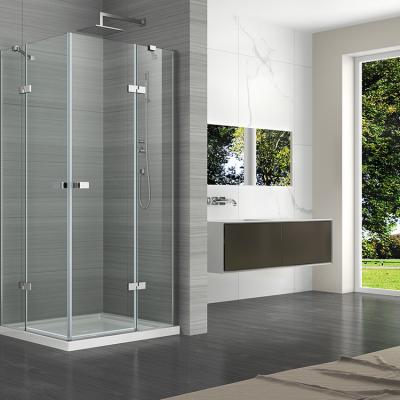 China Large Modern Frameless Hinge Square Entryway Shower Enclosure for sale