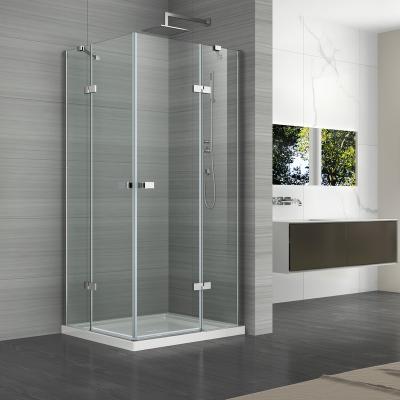 China Large Modern Frameless Hinge Square Entryway Shower Enclosure for sale