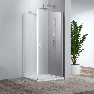 China Rectangular Frameless Frameless Pivot Hinge Large Entry Shower Enclosure for sale